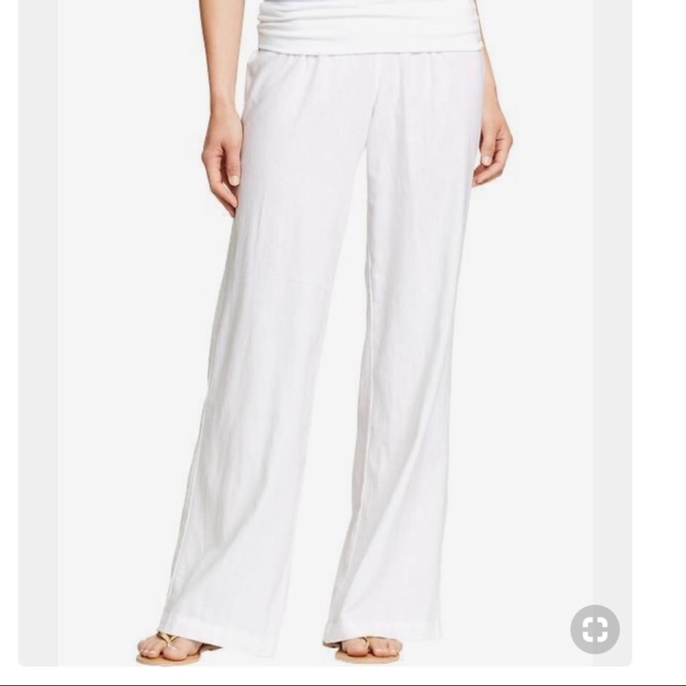 Old Navy Wide Leg Linen Roll Waist Pant